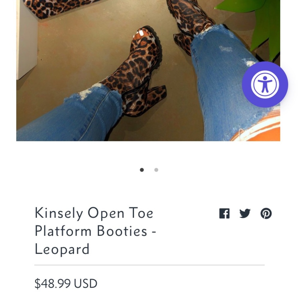 Kinsely open toe platform booties leopard